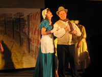 Bob Cratchit and a woman smiling